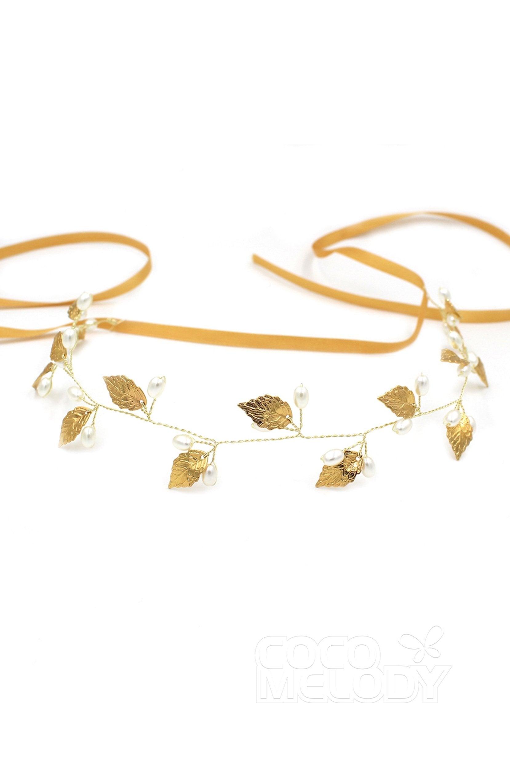 Alloy Headbands with Pearls CH0315 - COCOMELODY