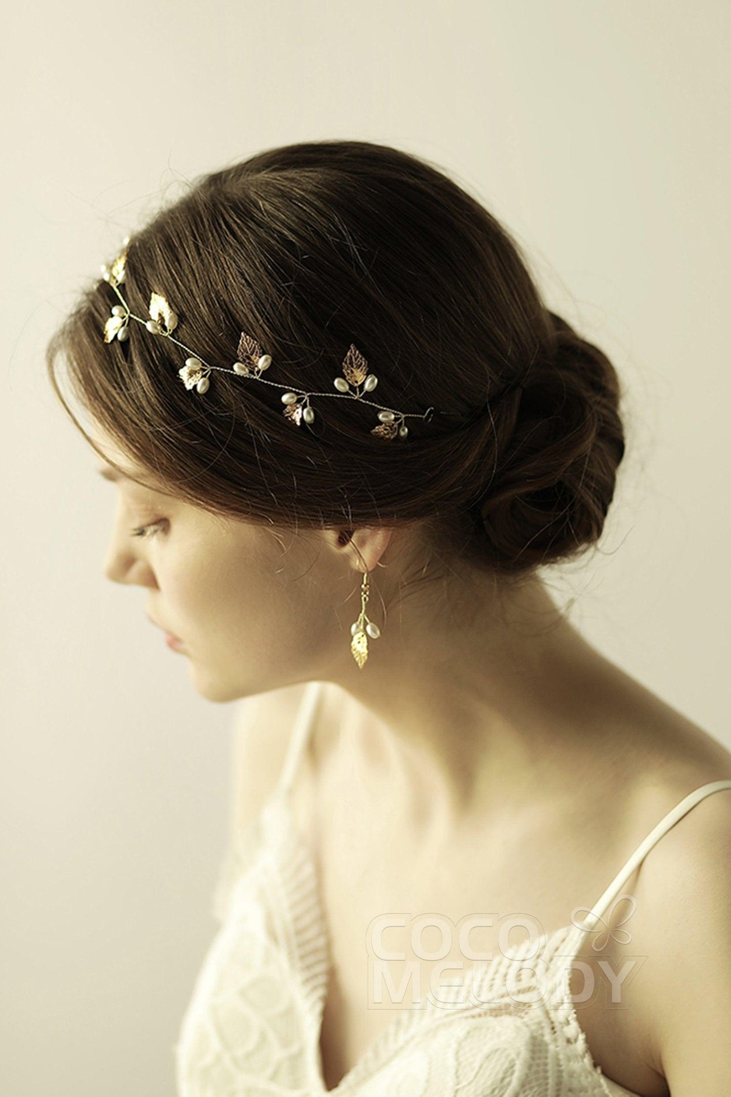 Alloy Headbands with Pearls CH0315