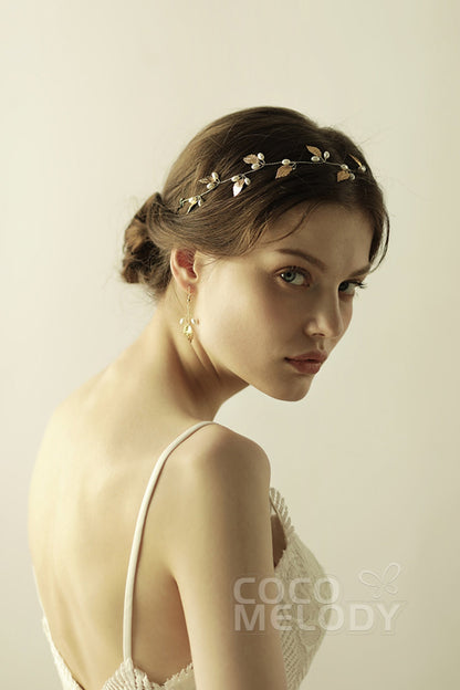 Alloy Headbands with Pearls CH0315