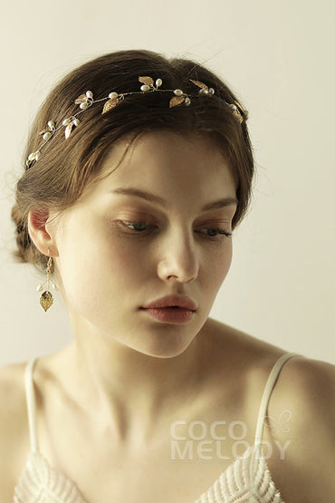 Alloy Headbands with Pearls CH0315