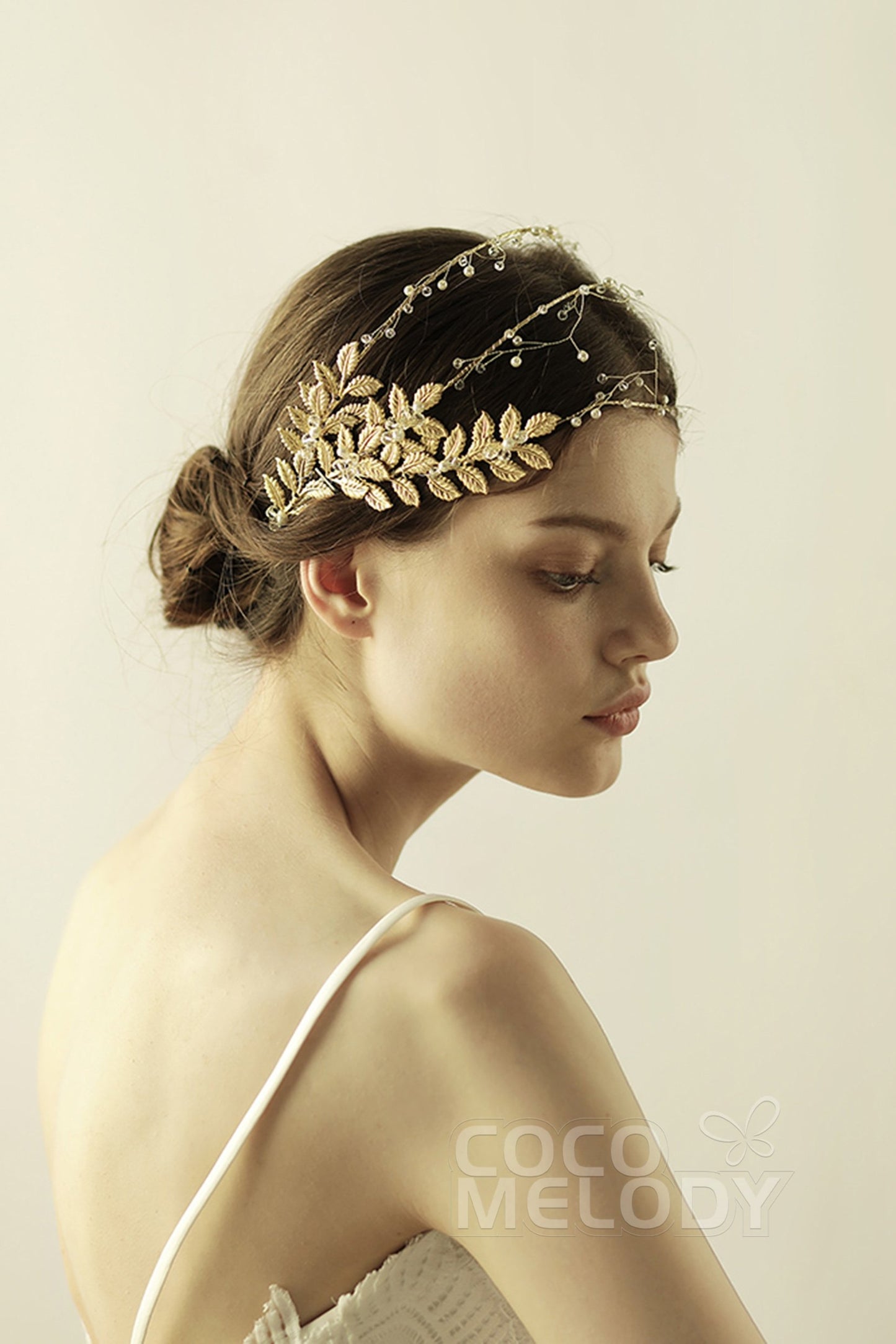 Alloy Headbands with Pearl and Crystals CH0317