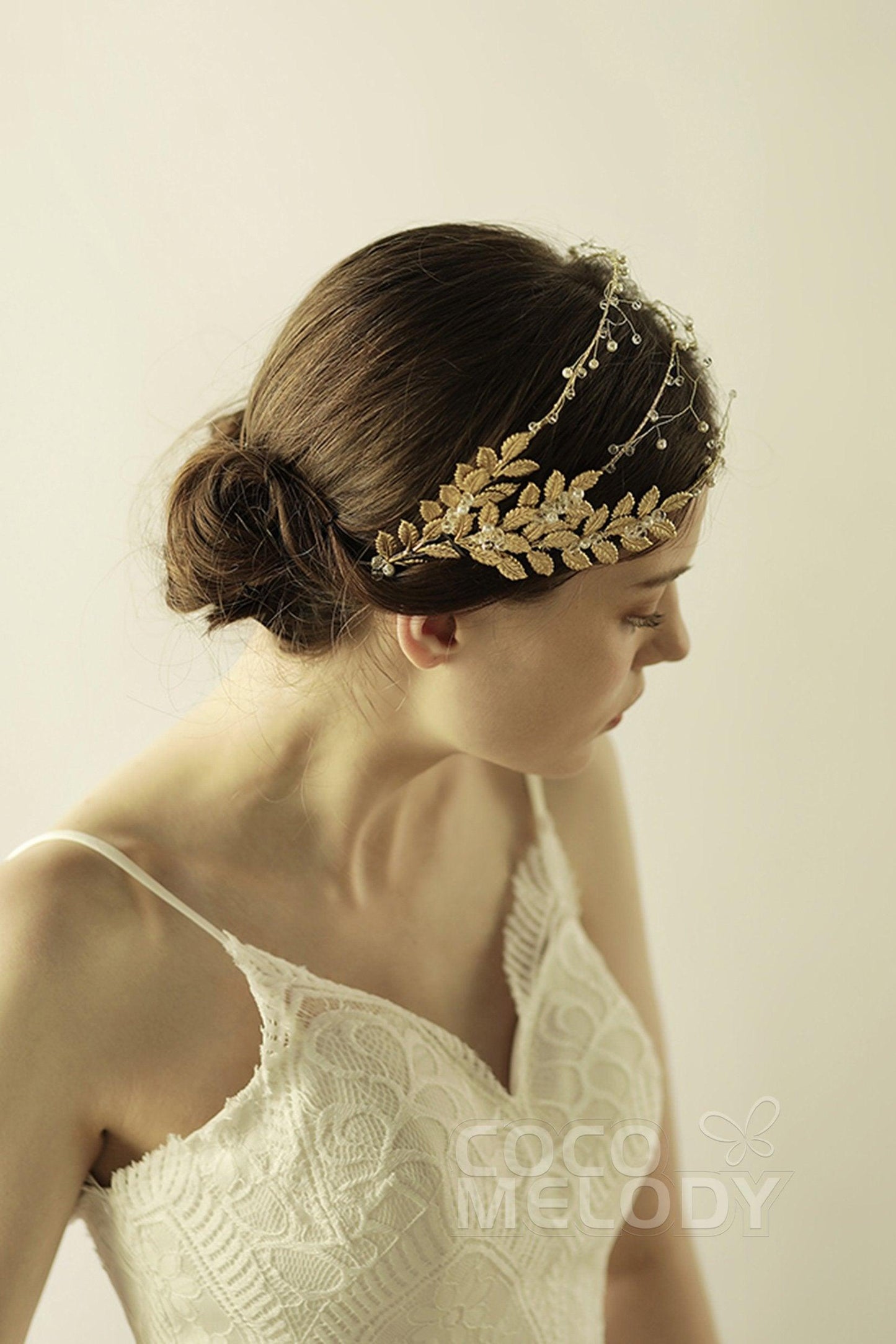 Alloy Headbands with Pearl and Crystals CH0317