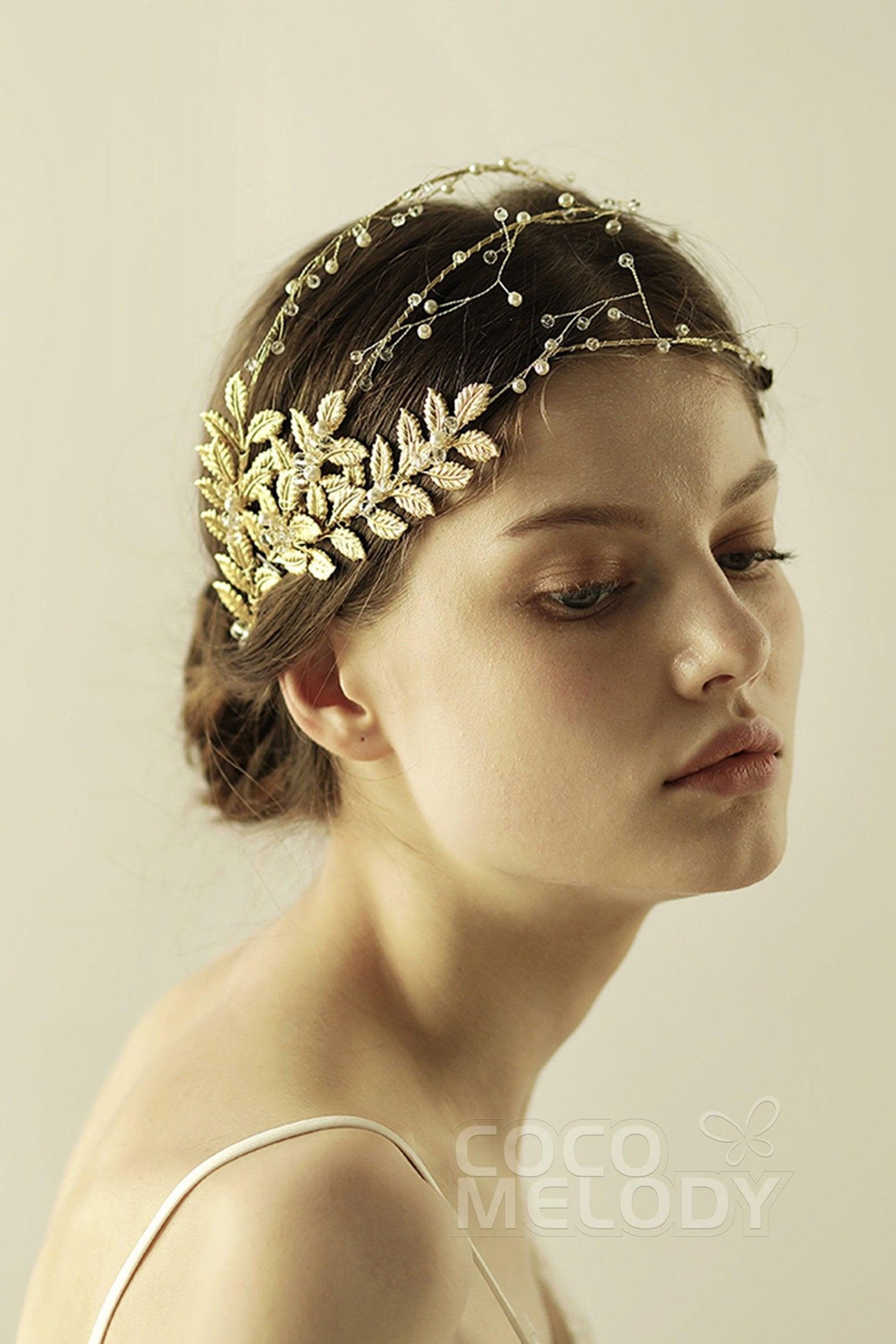 Alloy Headbands with Pearl and Crystals CH0317