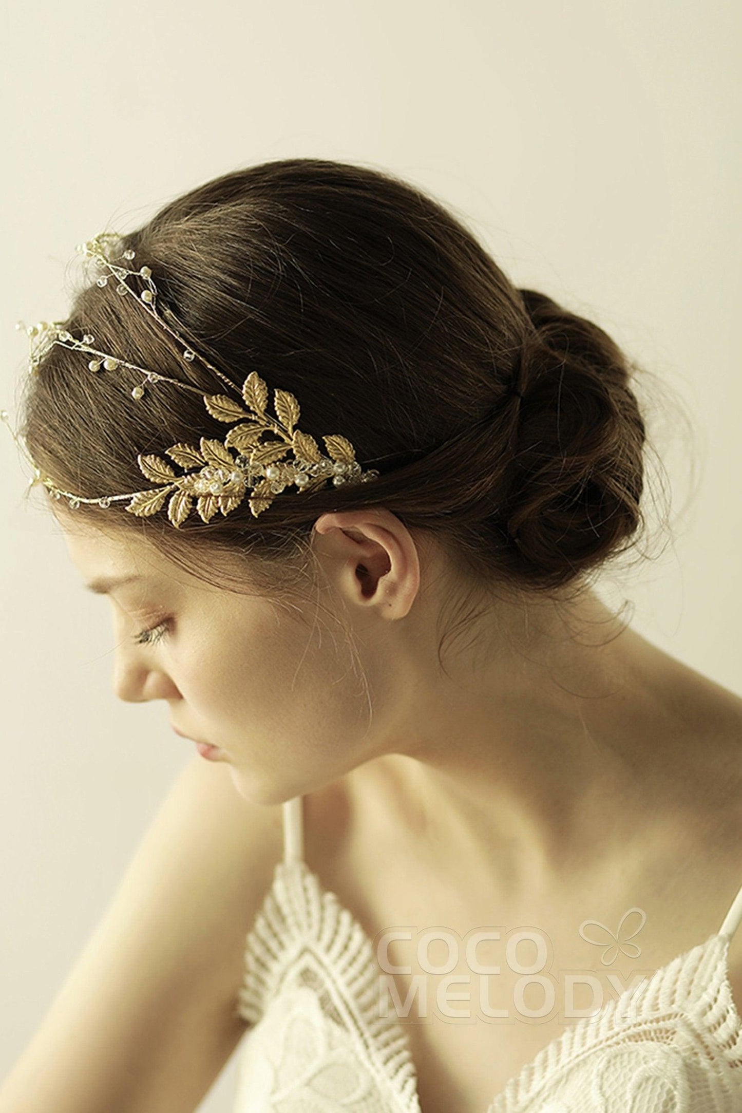 Alloy Headbands with Pearl and Crystals CH0317