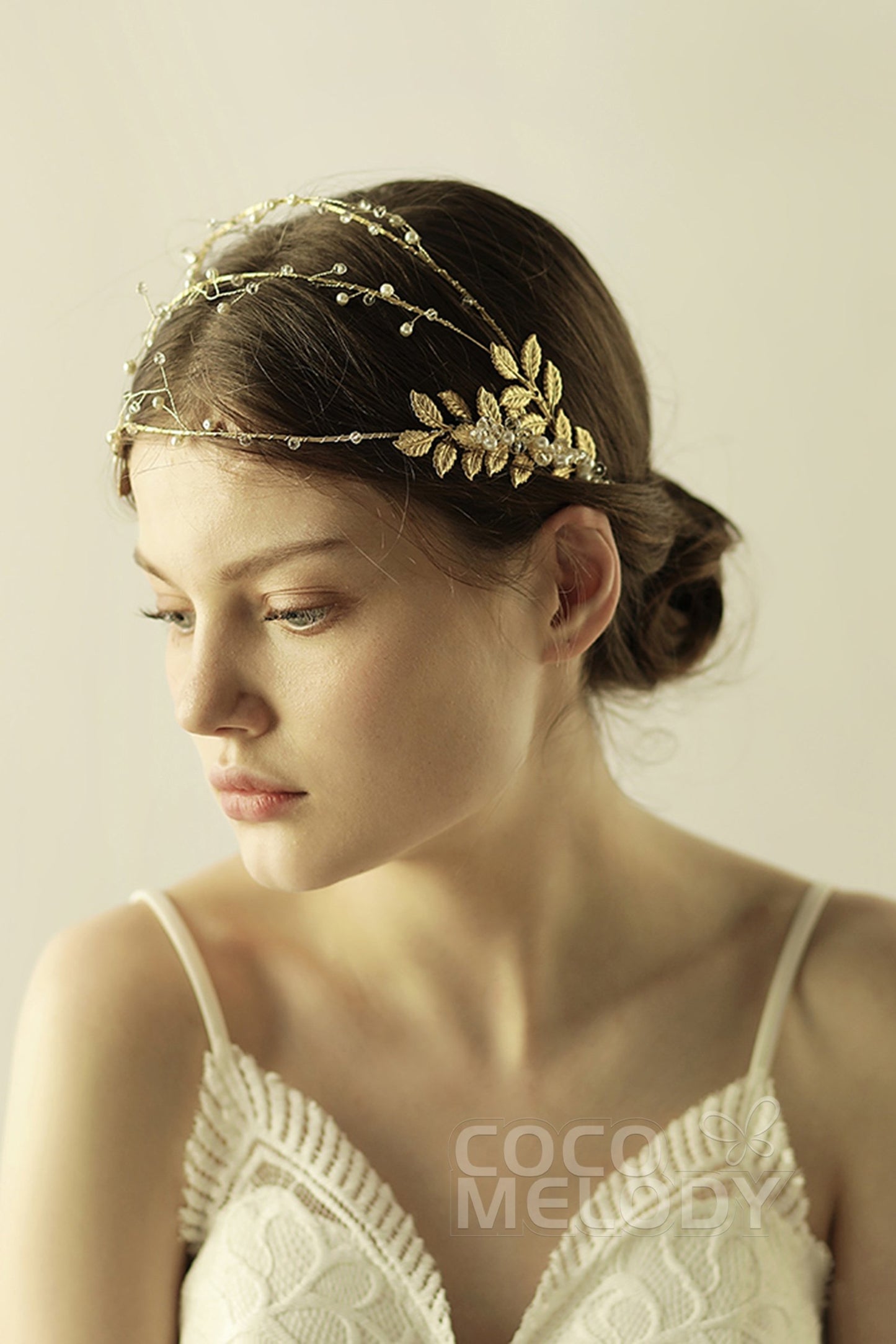 Alloy Headbands with Pearl and Crystals CH0317
