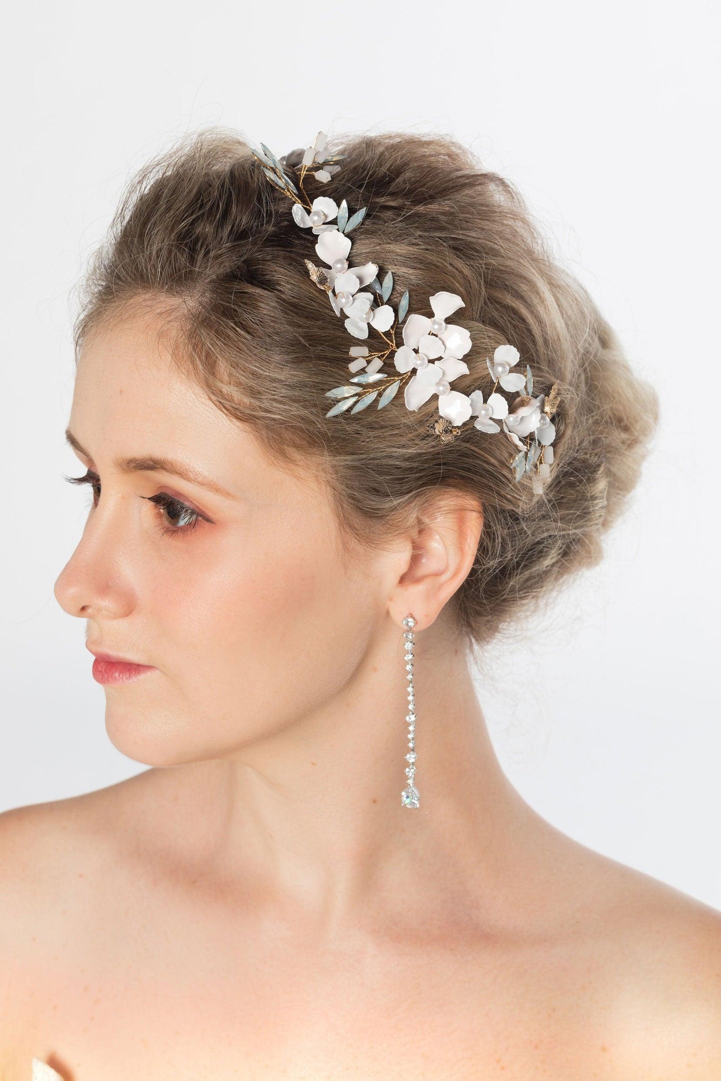 Alloy Headbands with Pearl Rhinestone CH0374