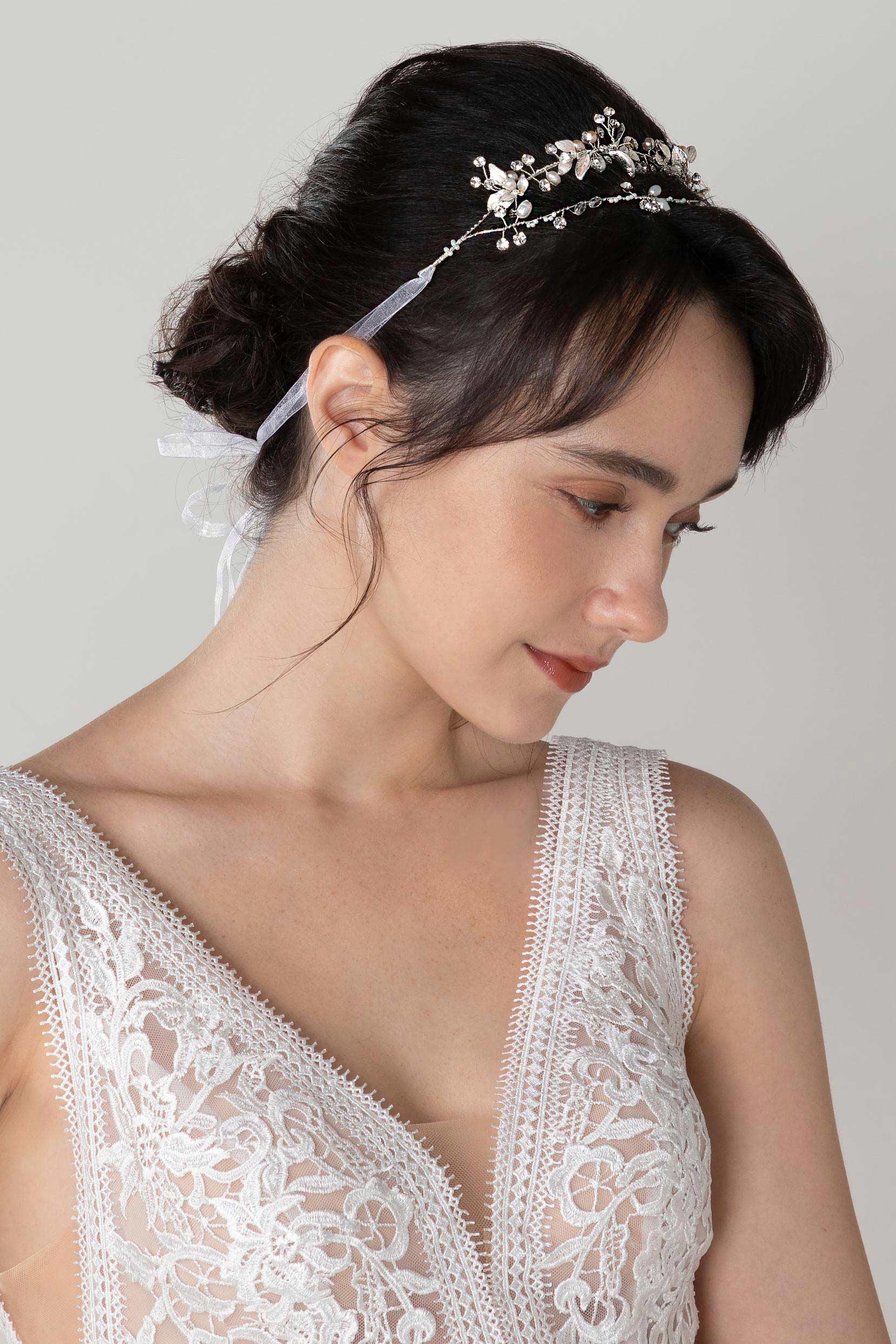 Alloy Headbands with Pearl Rhinestone CH0375 - COCOMELODY
