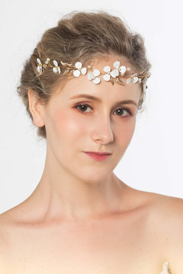 Alloy Headbands with Pearls Flower CH0377