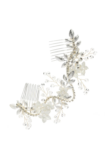 Alloy Hair Combs with Pearl Rhinestone CH0378