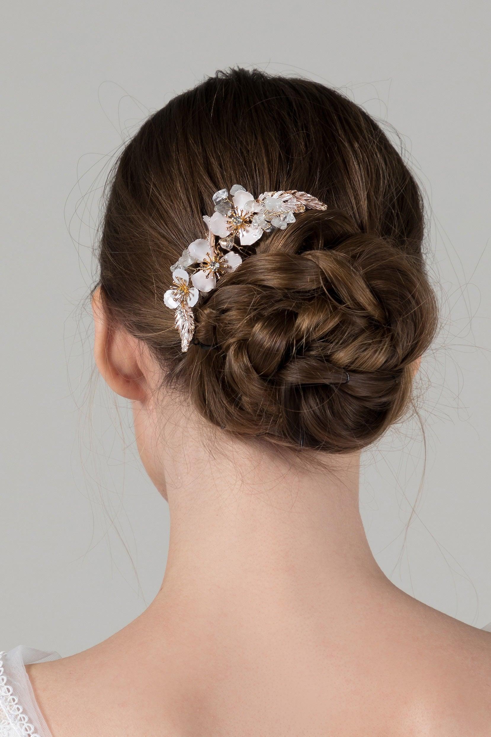 Alloy Hair Combs with Rhinestone CH0379 - COCOMELODY