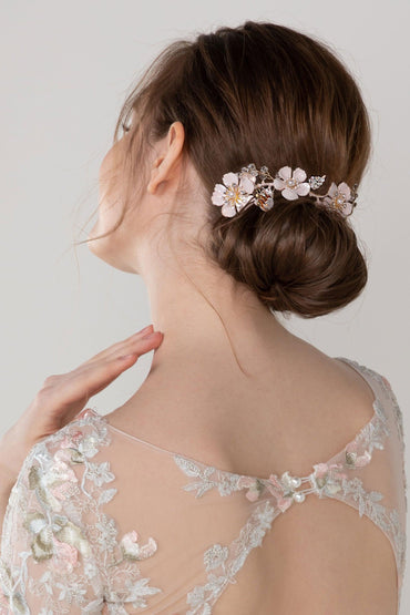 Alloy Hair Combs with Pearl Rhinestone CH0382 - COCOMELODY