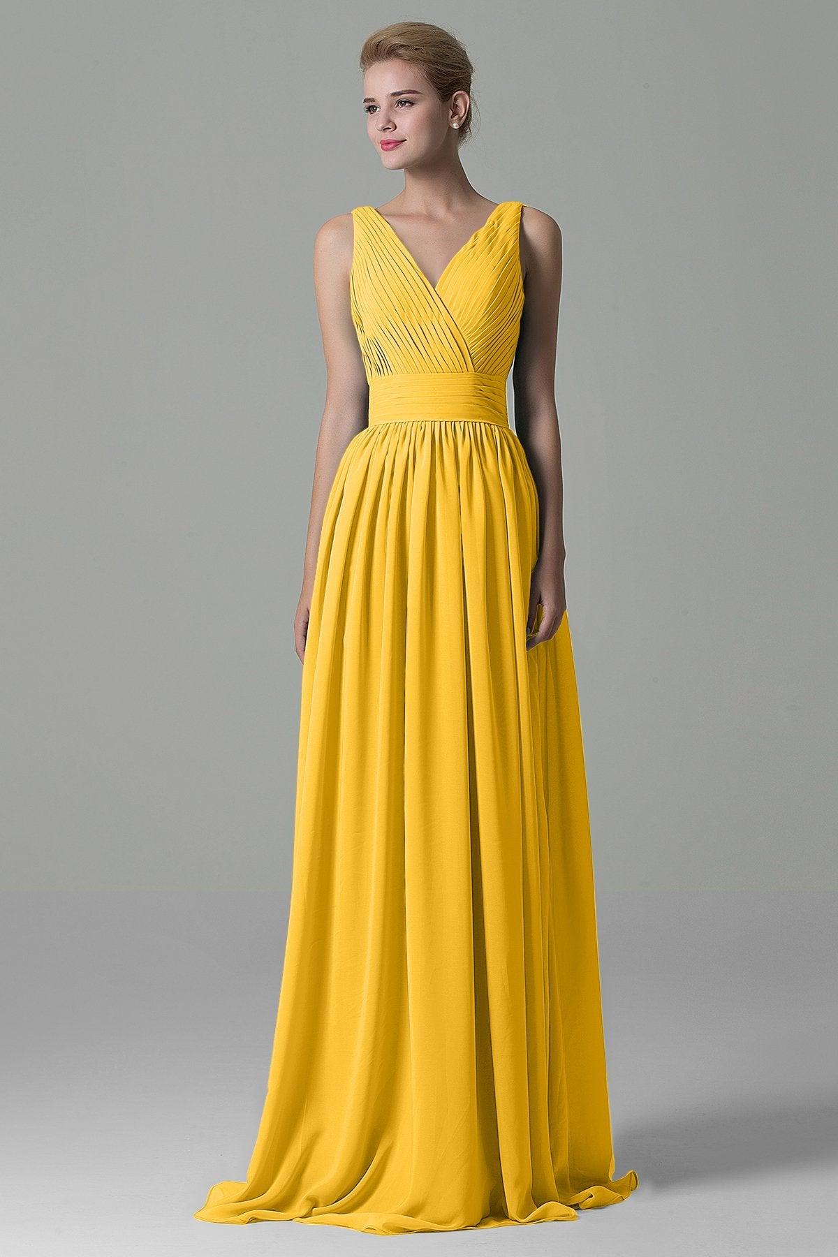 Sheath Floor Length Chiffon Bridesmaid Dress COAF1500A - COCOMELODY