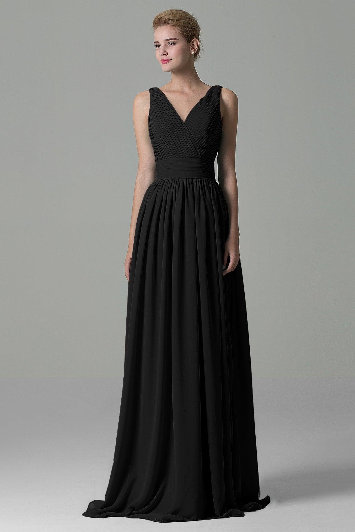 Sheath Floor Length Chiffon Bridesmaid Dress COAF1500A - COCOMELODY