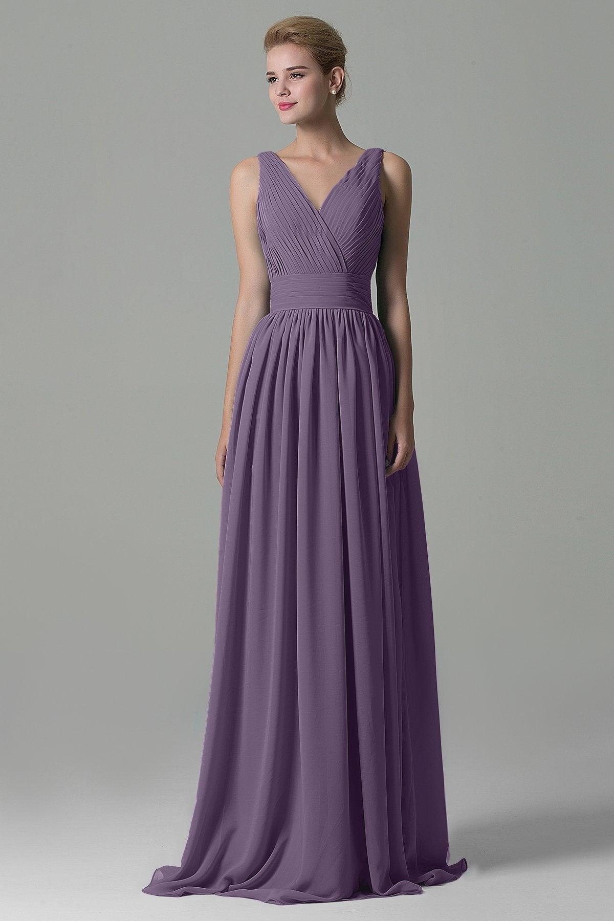 Sheath Floor Length Chiffon Bridesmaid Dress COAF1500A - COCOMELODY