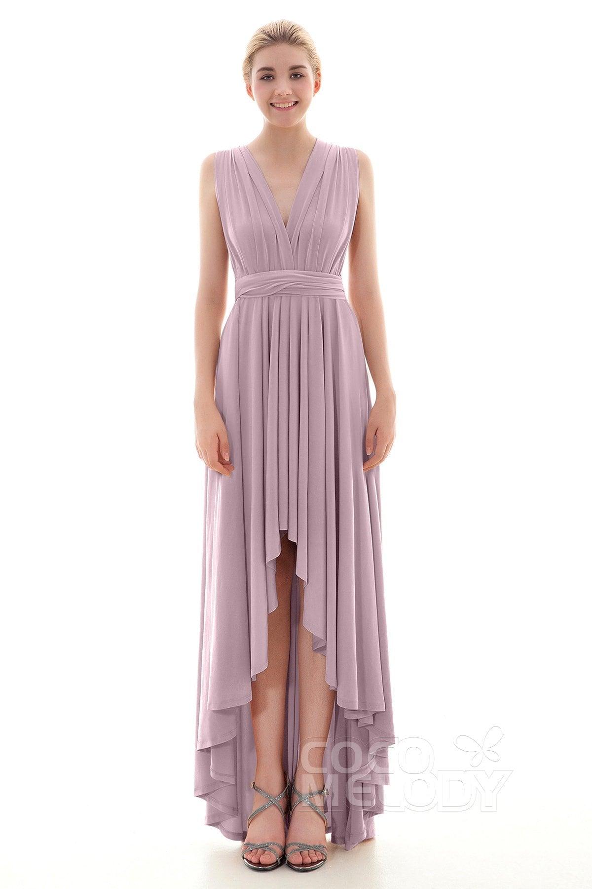 Asymmetrical High-Low Knitted Bridesmaid Dress COED16001 - COCOMELODY