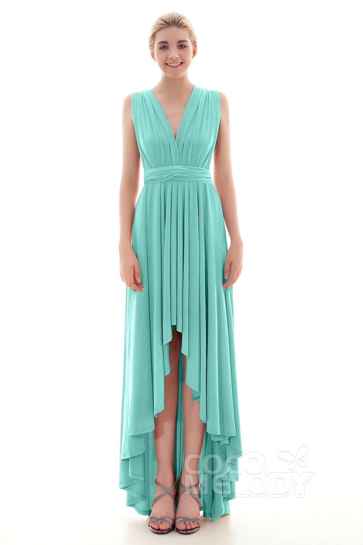 Asymmetrical High-Low Knitted Bridesmaid Dress COED16001 - COCOMELODY