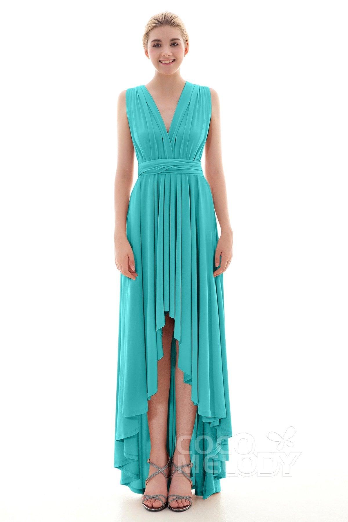 Asymmetrical High-Low Knitted Bridesmaid Dress COED16001 - COCOMELODY