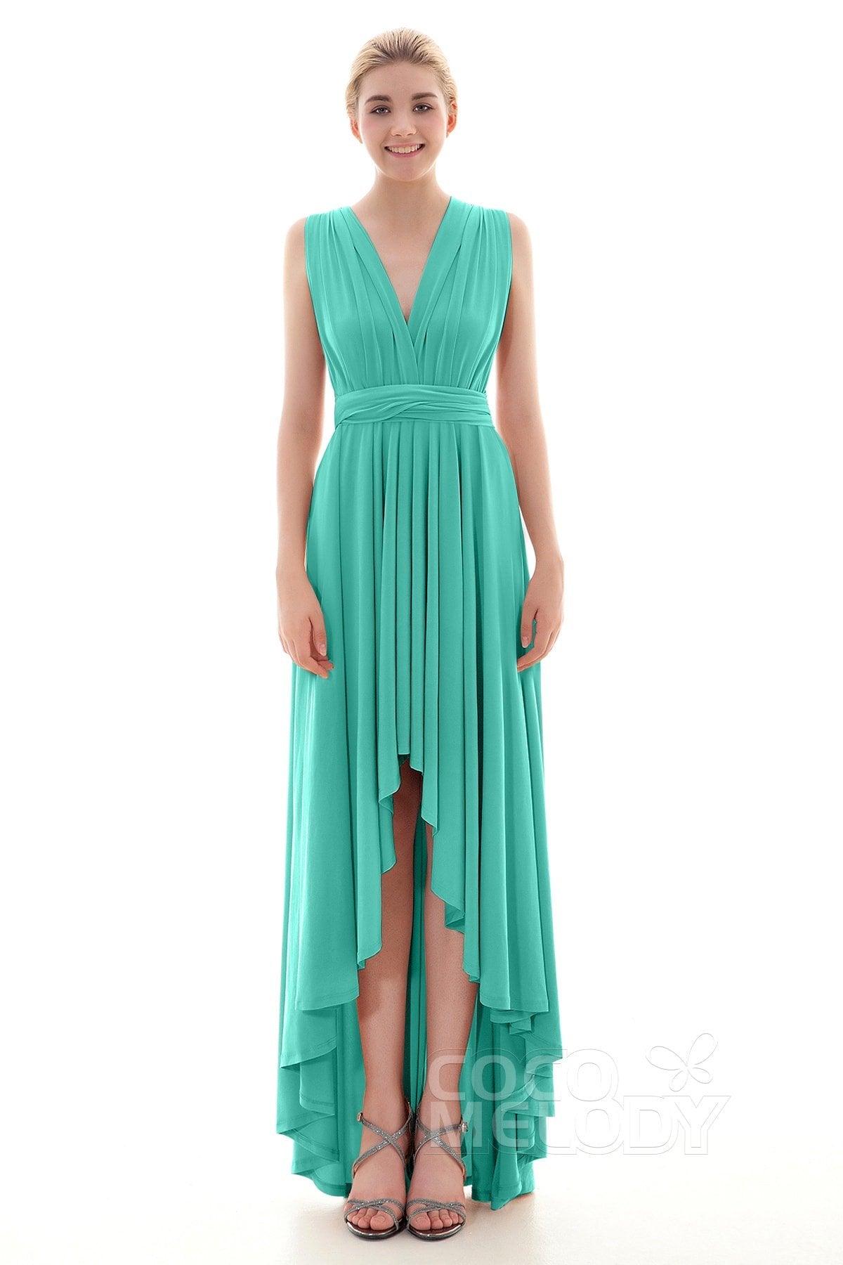 Asymmetrical High-Low Knitted Bridesmaid Dress COED16001 - COCOMELODY