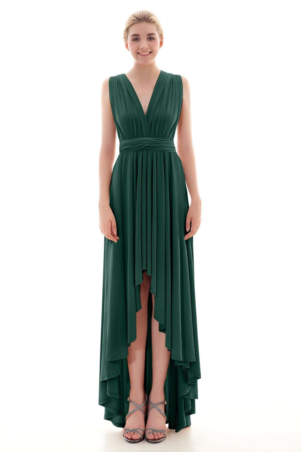Asymmetrical High-Low Knitted Bridesmaid Dress COED16001 - COCOMELODY
