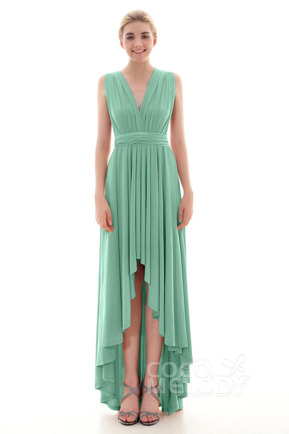 Asymmetrical High-Low Knitted Bridesmaid Dress COED16001 - COCOMELODY