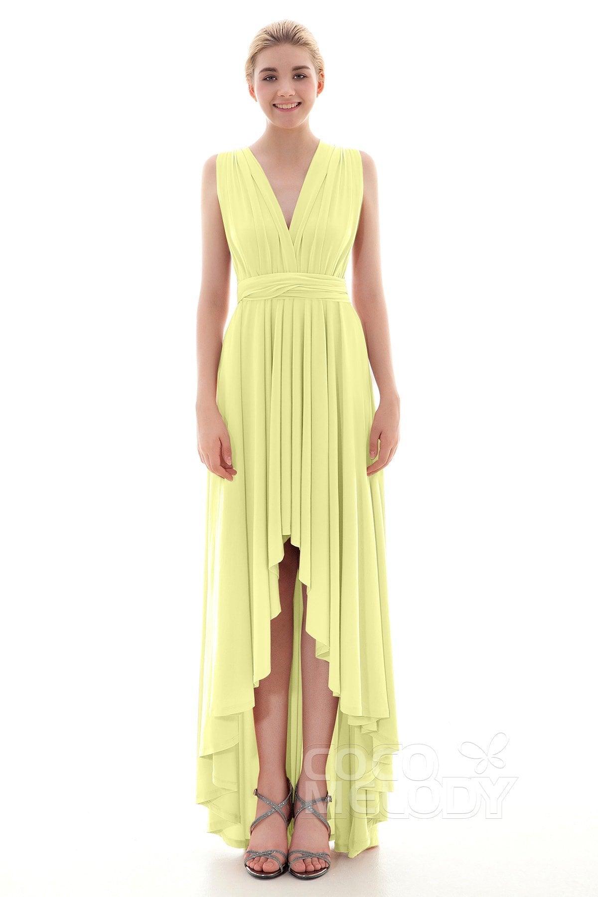 Asymmetrical High-Low Knitted Bridesmaid Dress COED16001 - COCOMELODY