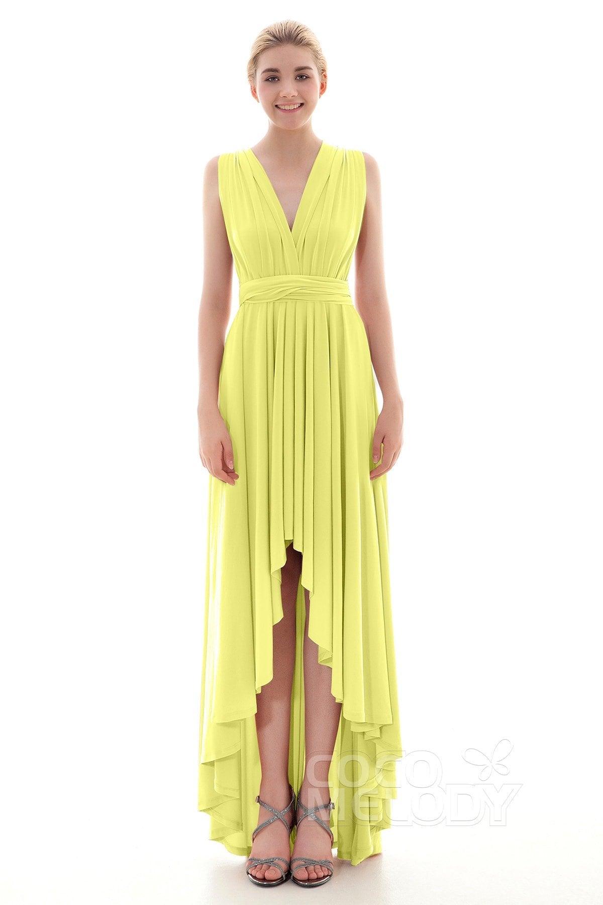 Asymmetrical High-Low Knitted Bridesmaid Dress COED16001 - COCOMELODY