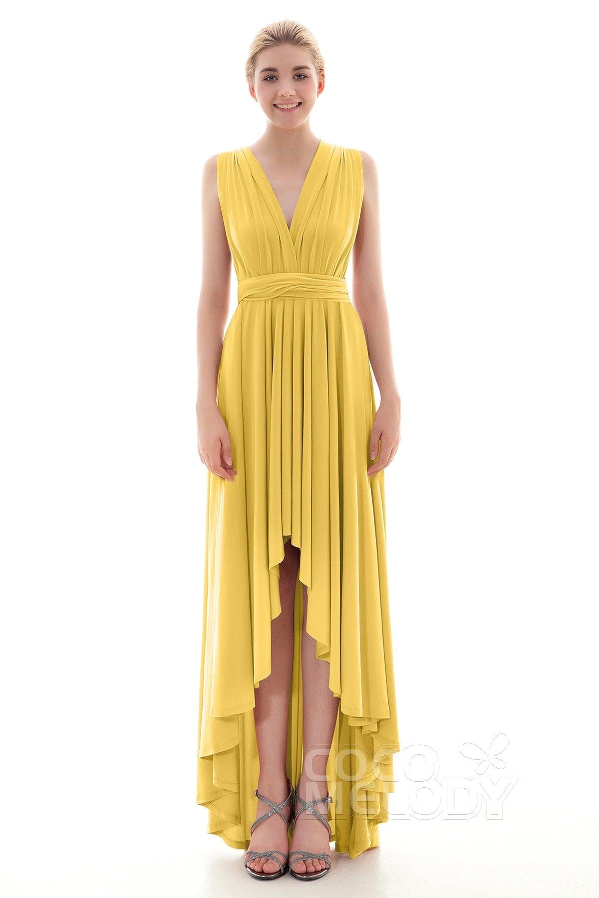 Asymmetrical High-Low Knitted Bridesmaid Dress COED16001 - COCOMELODY