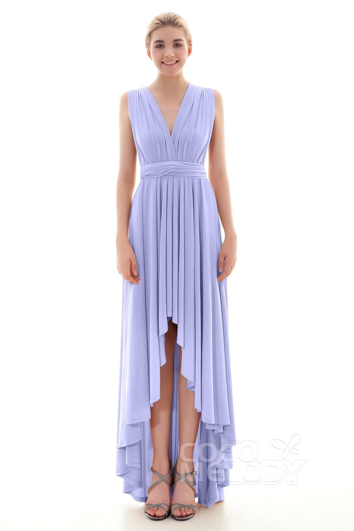 Asymmetrical High-Low Knitted Bridesmaid Dress COED16001 - COCOMELODY