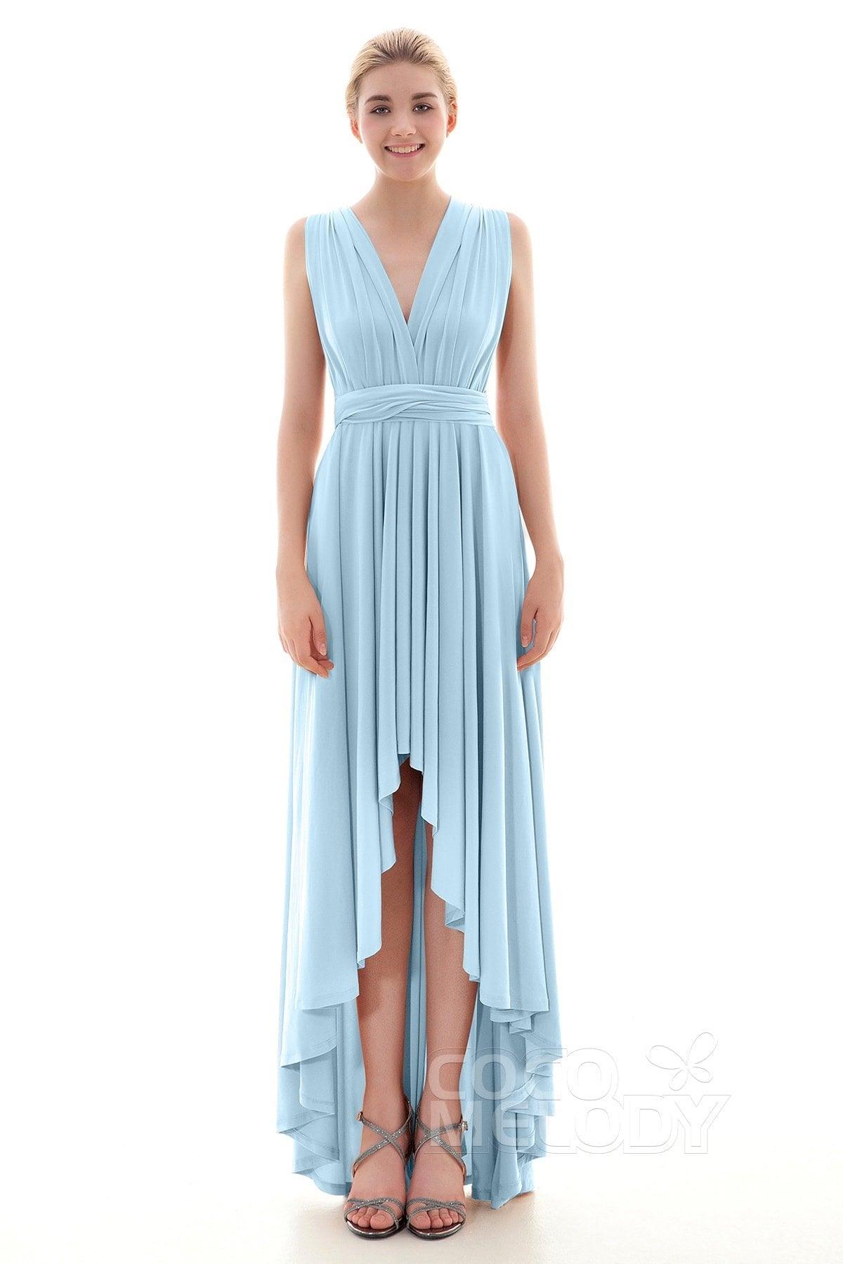 Asymmetrical High-Low Knitted Bridesmaid Dress COED16001 - COCOMELODY
