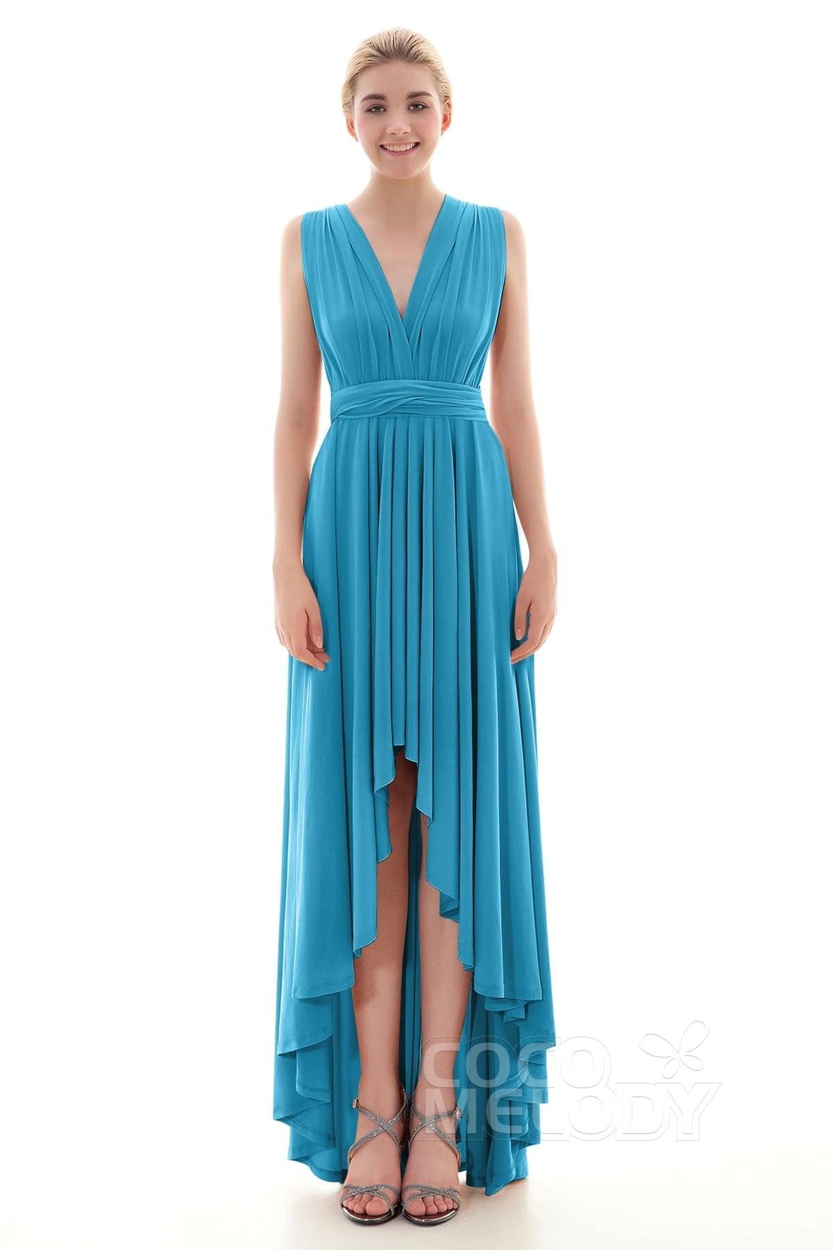 Asymmetrical High-Low Knitted Bridesmaid Dress COED16001 - COCOMELODY