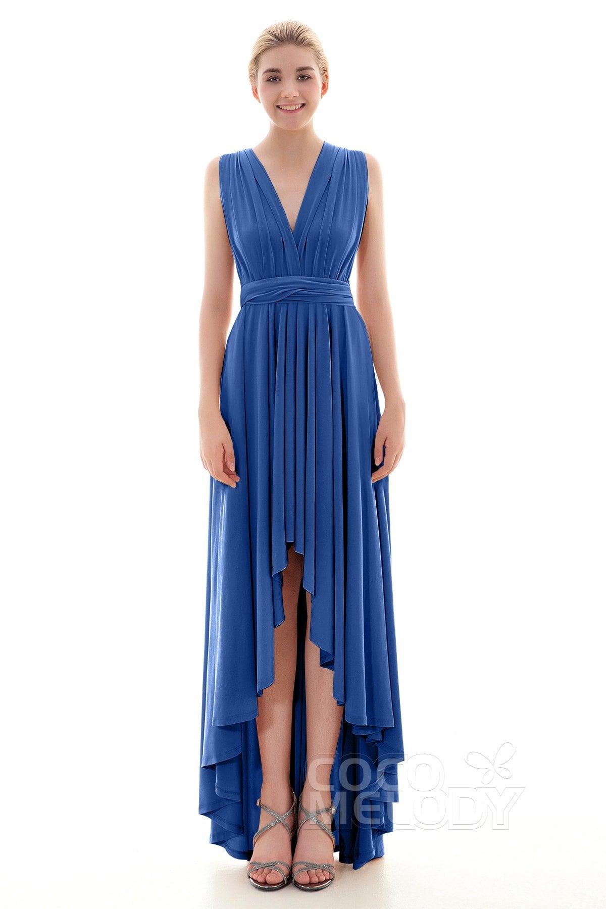 Asymmetrical High-Low Knitted Bridesmaid Dress COED16001 - COCOMELODY