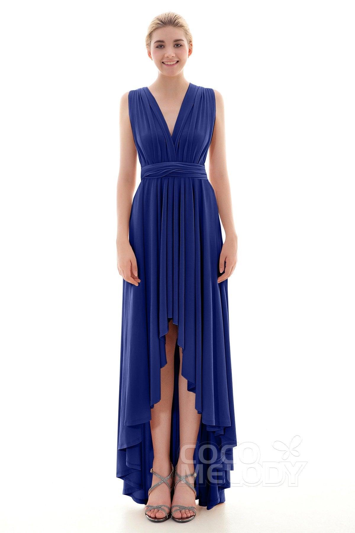 Asymmetrical High-Low Knitted Bridesmaid Dress COED16001 - COCOMELODY