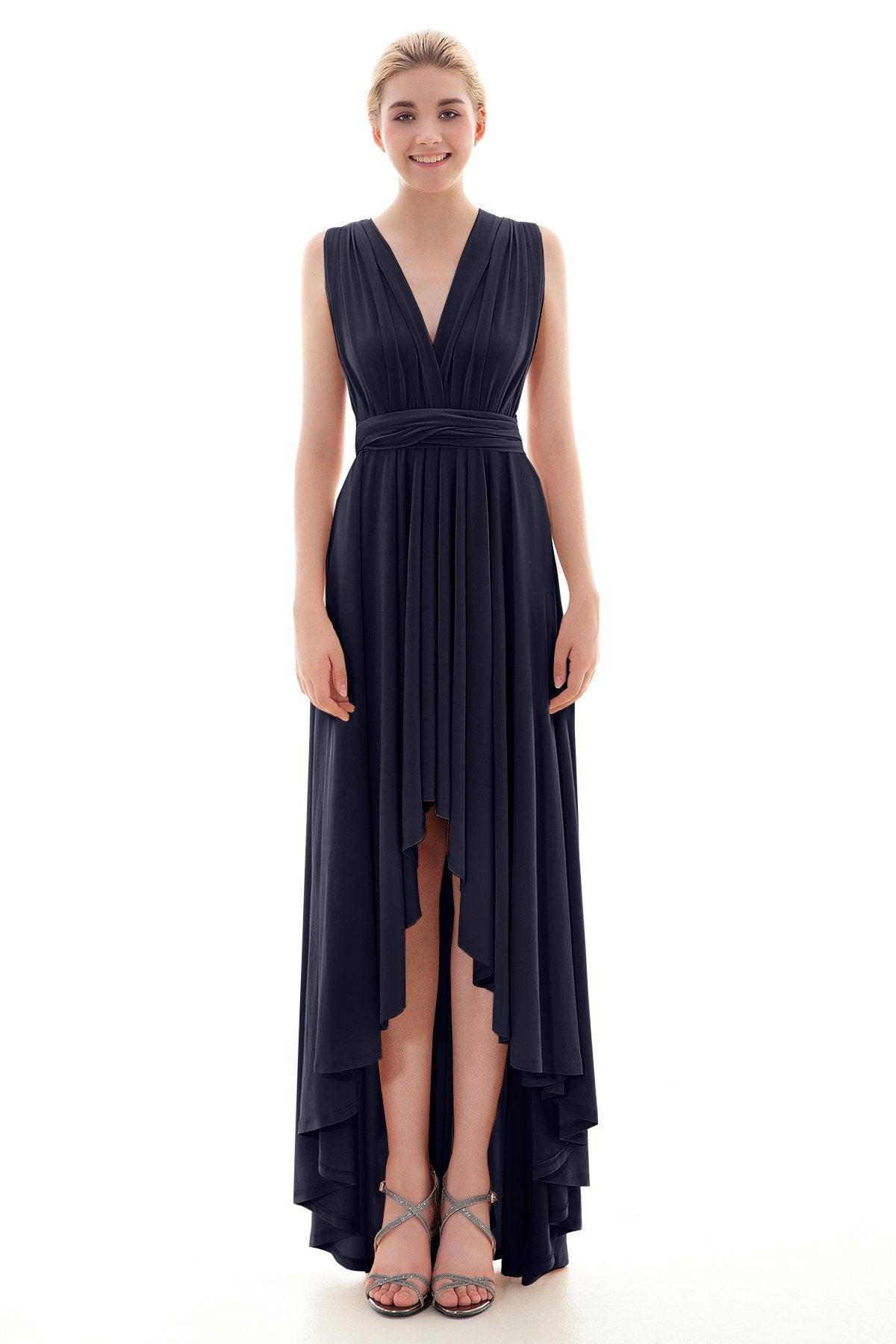 Asymmetrical High-Low Knitted Bridesmaid Dress COED16001 - COCOMELODY