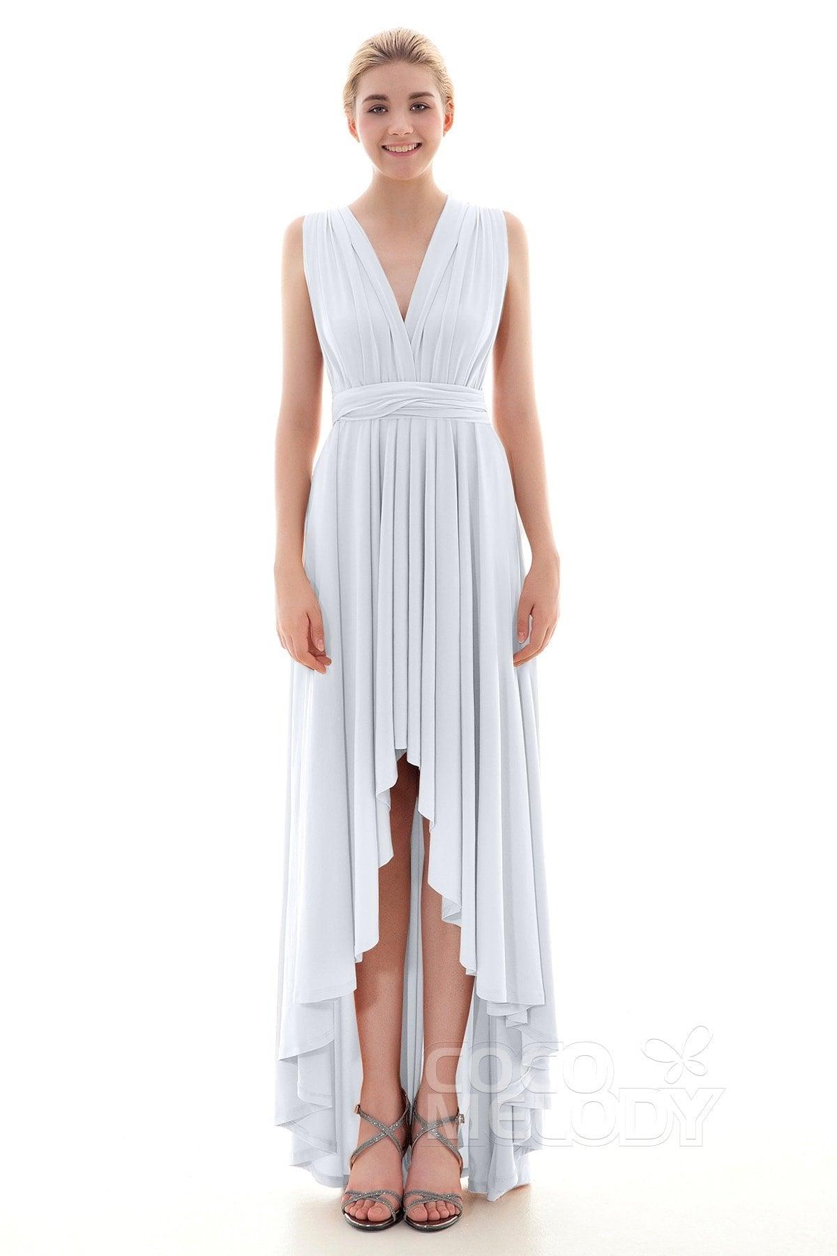 Asymmetrical High-Low Knitted Bridesmaid Dress COED16001 - COCOMELODY