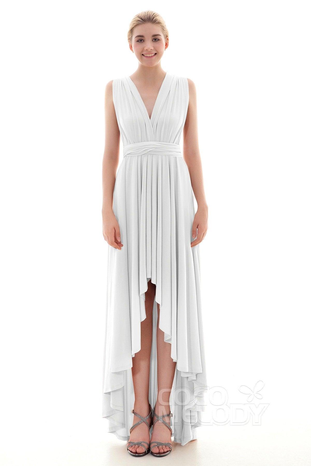 Asymmetrical High-Low Knitted Bridesmaid Dress COED16001 - COCOMELODY
