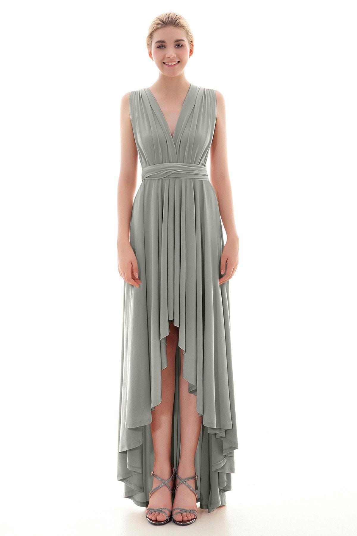 Asymmetrical High-Low Knitted Bridesmaid Dress COED16001 - COCOMELODY