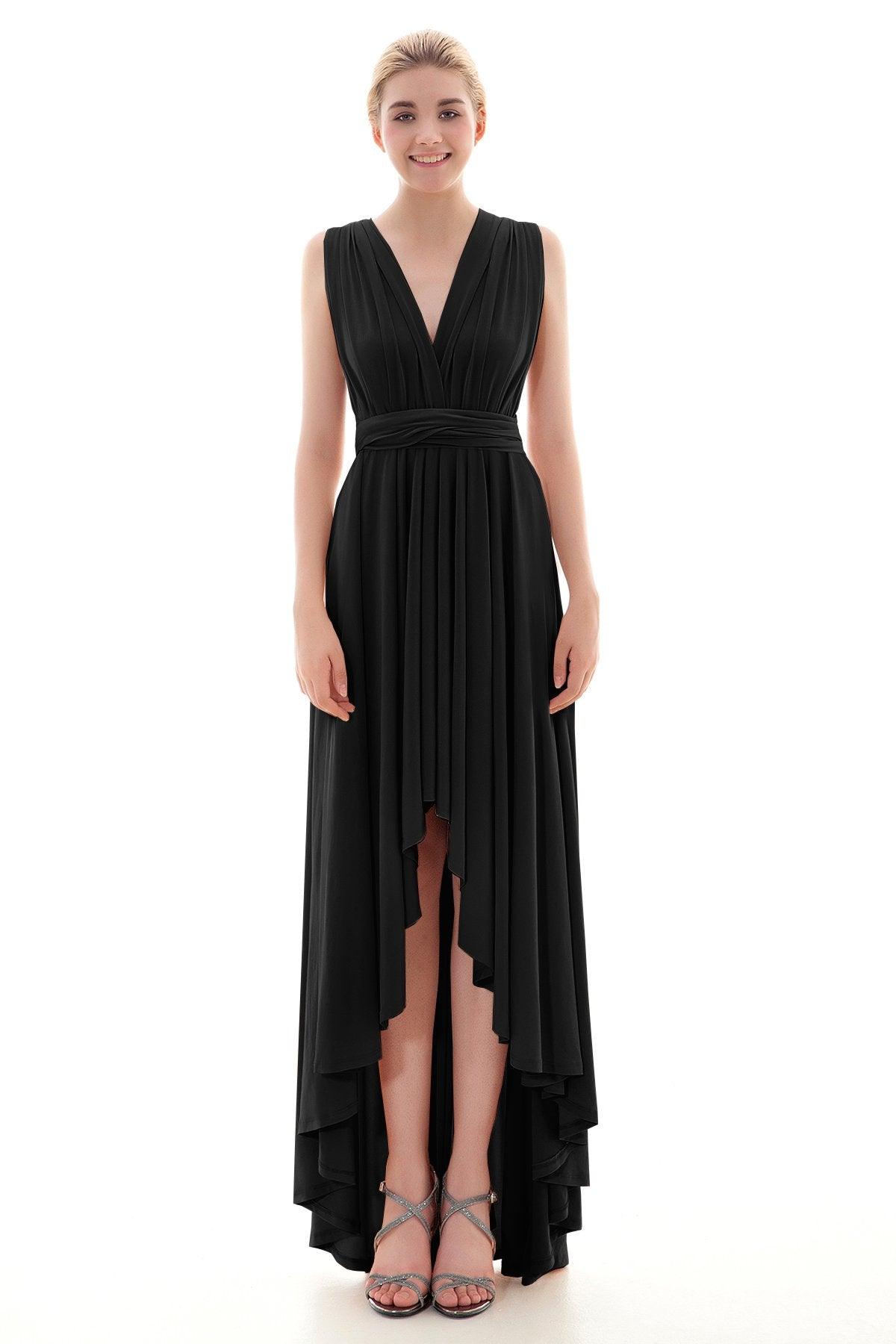 Asymmetrical High-Low Knitted Bridesmaid Dress COED16001 - COCOMELODY