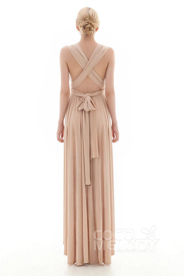 Asymmetrical High-Low Knitted Bridesmaid Dress COED16001