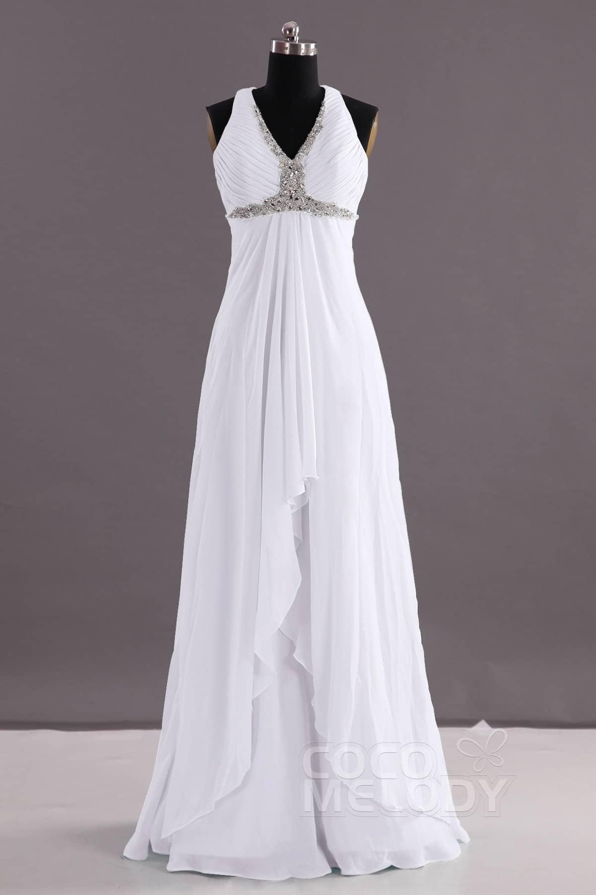 Sheath-Column Floor Length Chiffon Evening Dress COEF14001 - COCOMELODY