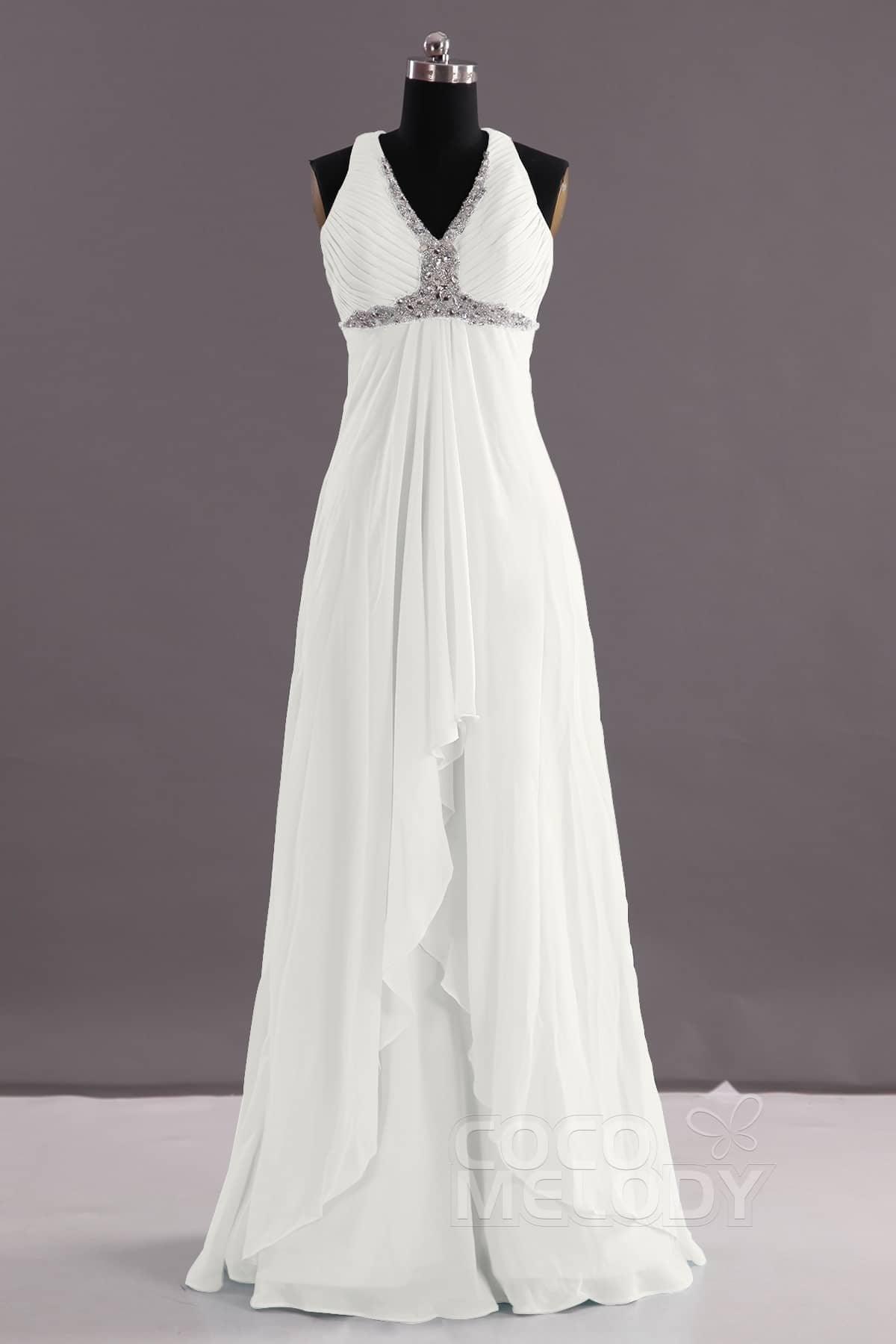 Sheath-Column Floor Length Chiffon Evening Dress COEF14001 - COCOMELODY