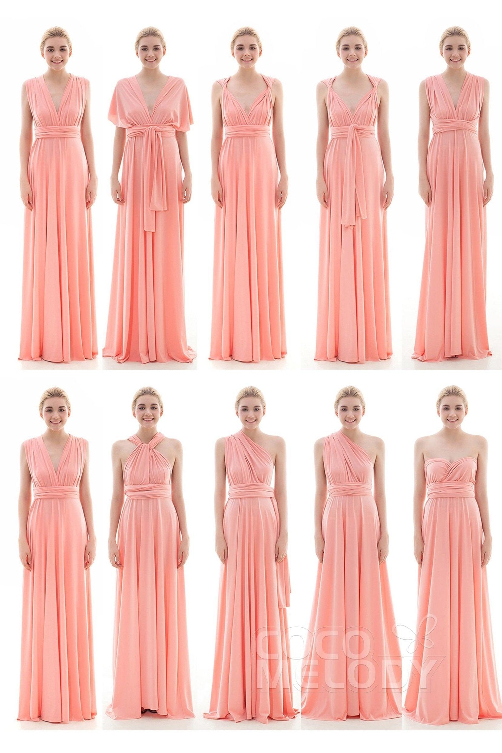 Sheath Floor Length Knitted Bridesmaid Dress COEF16001PS - COCOMELODY