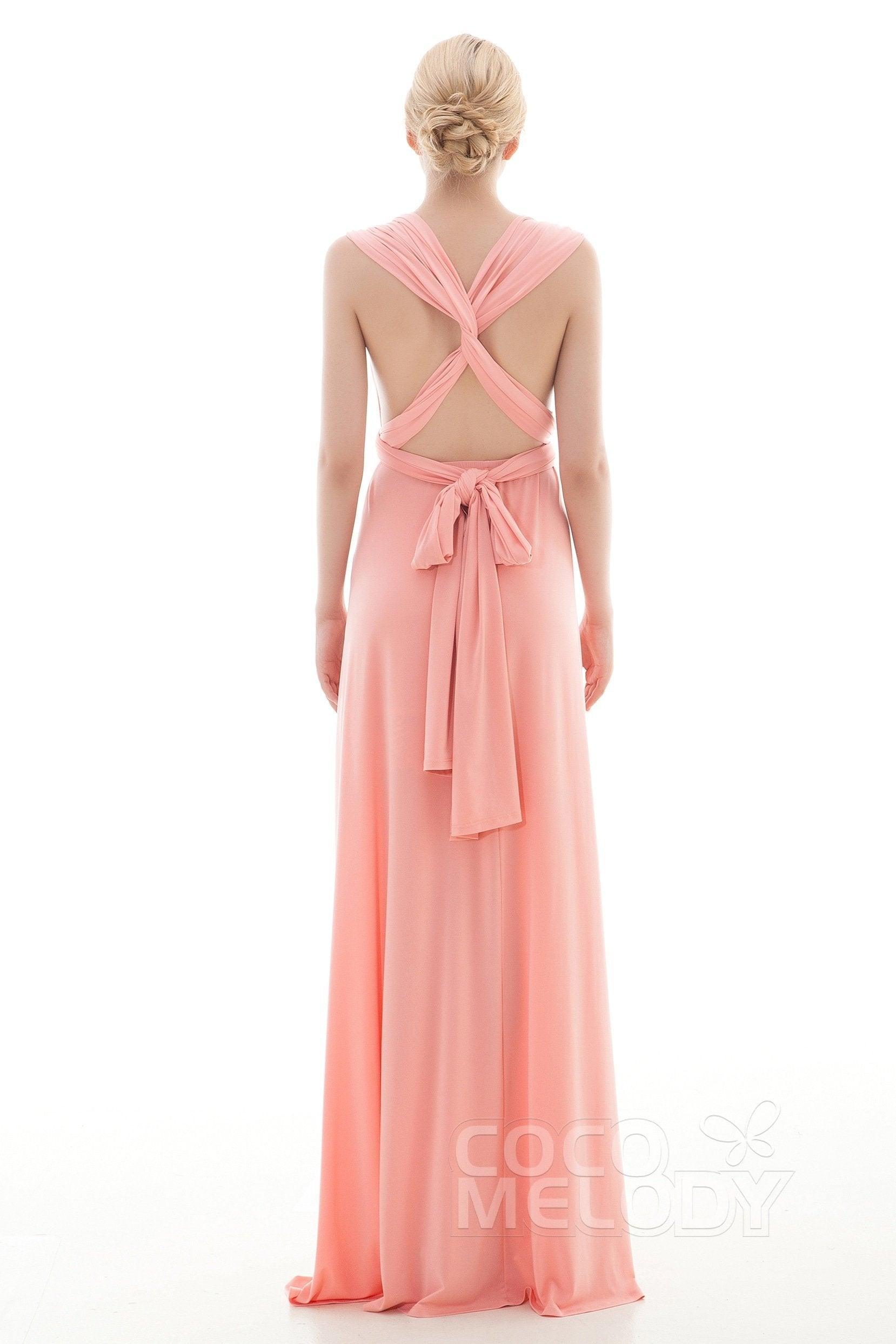 Sheath Floor Length Knitted Bridesmaid Dress COEF16001PS - COCOMELODY