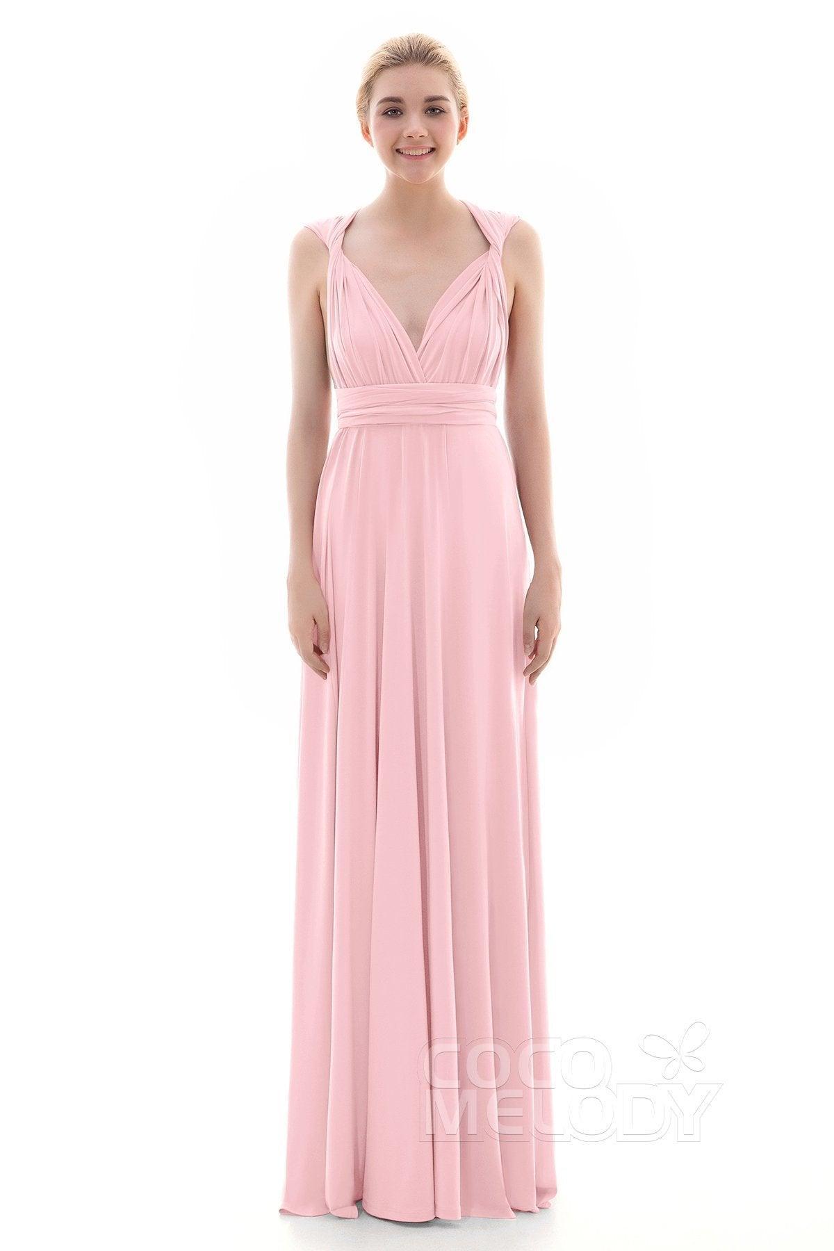 Sheath Floor Length Knitted Bridesmaid Dress COEF16001PS - COCOMELODY