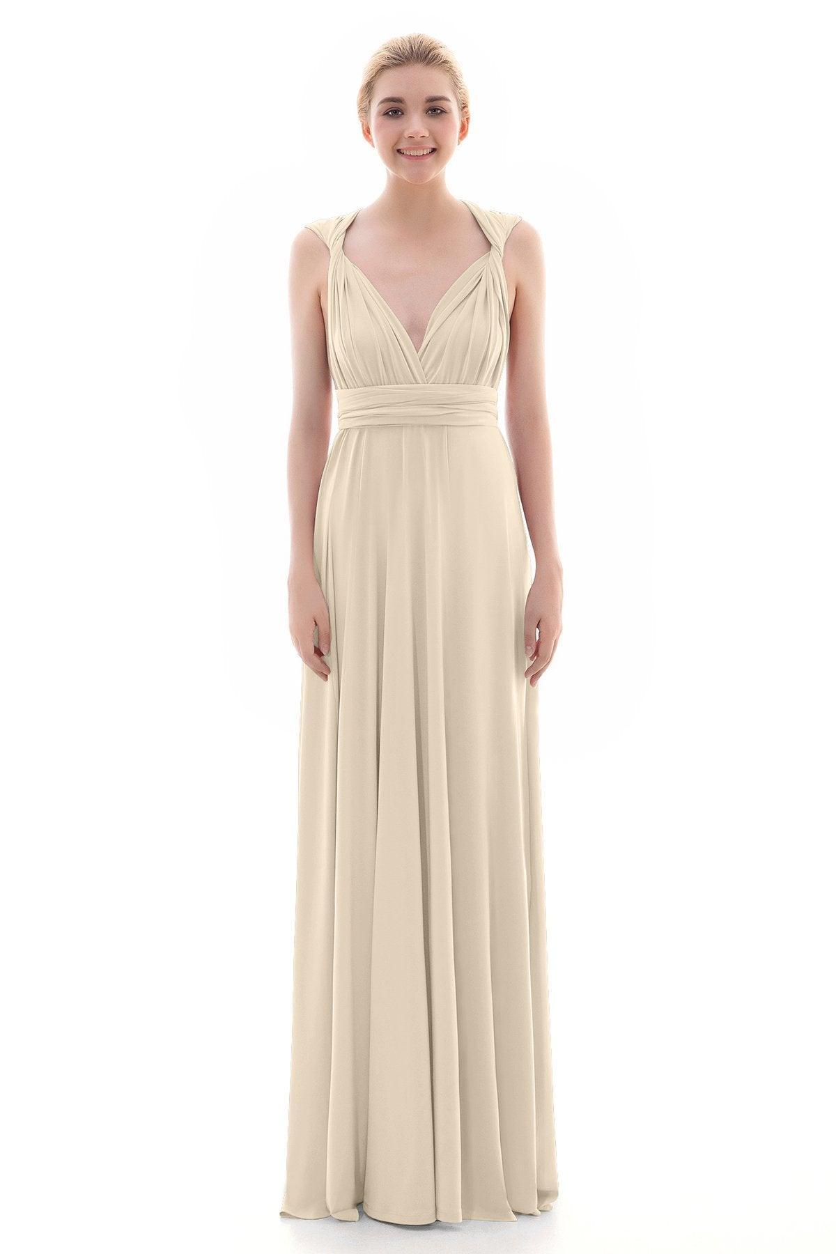 Sheath Floor Length Knitted Bridesmaid Dress COEF16001PS - COCOMELODY