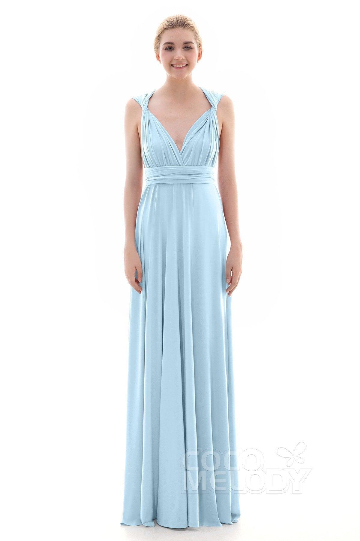 Sheath Floor Length Knitted Bridesmaid Dress COEF16001PS - COCOMELODY