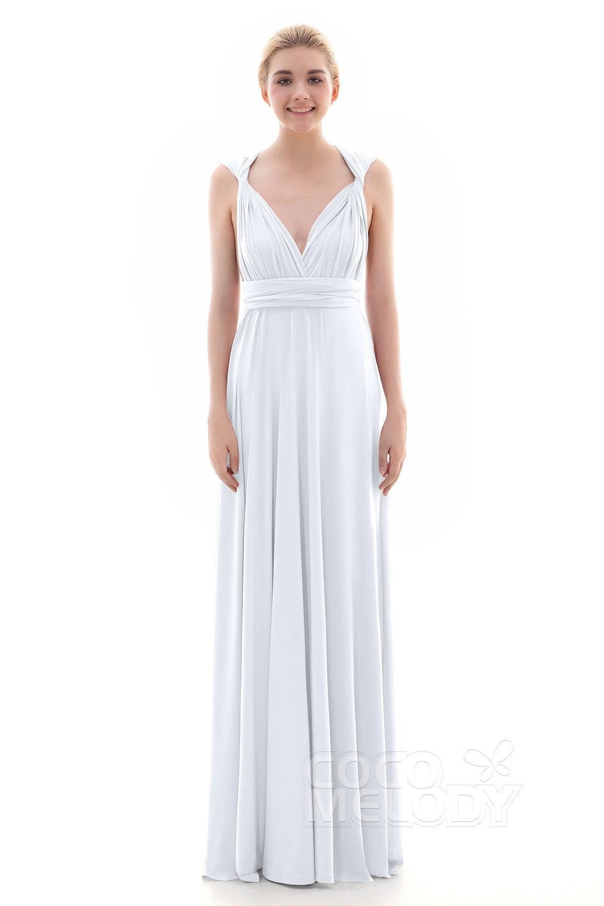 Sheath Floor Length Knitted Bridesmaid Dress COEF16001PS - COCOMELODY