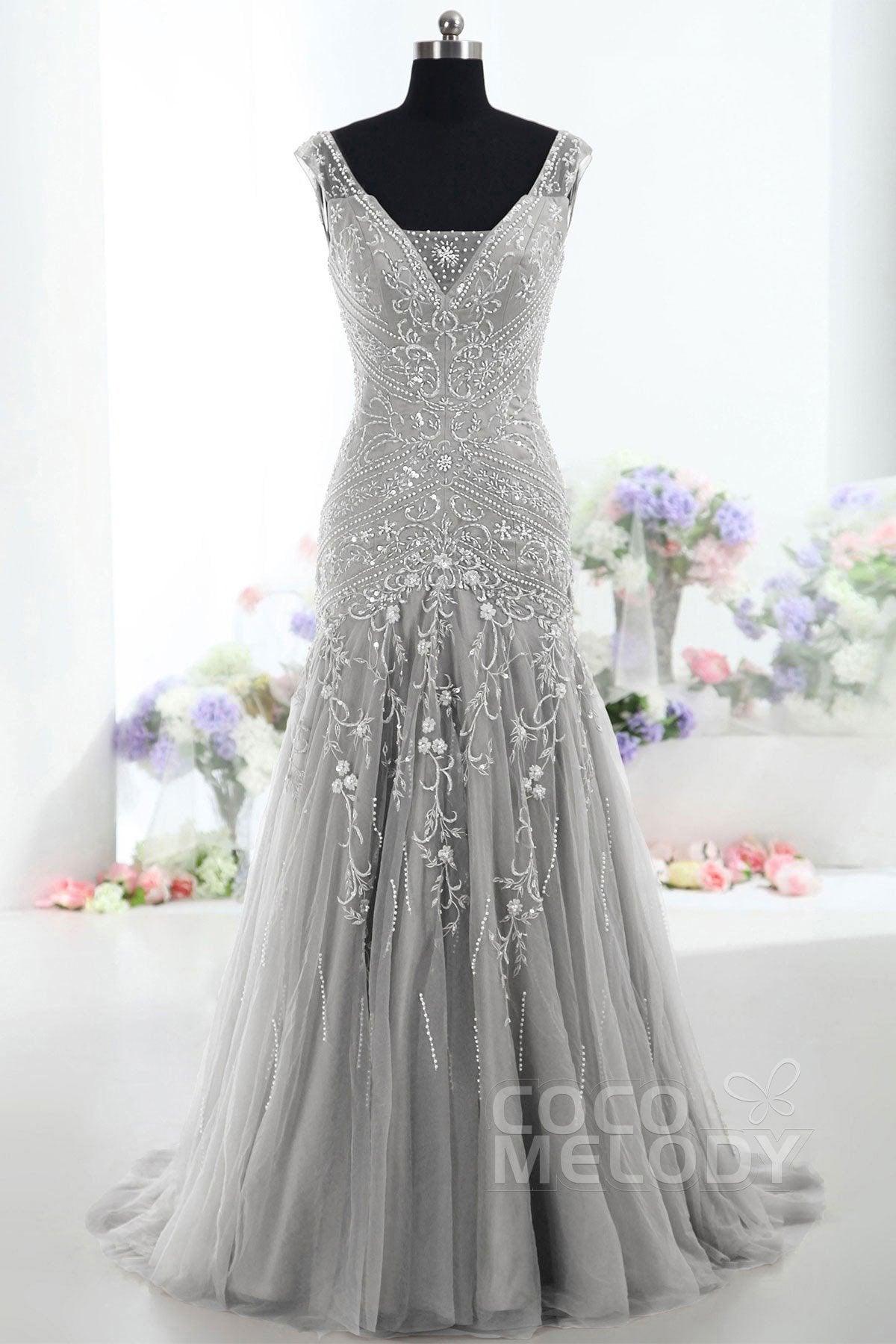 Trumpet-Mermaid Tulle Mother Of The Bride Dress COLT1300FCR - COCOMELODY