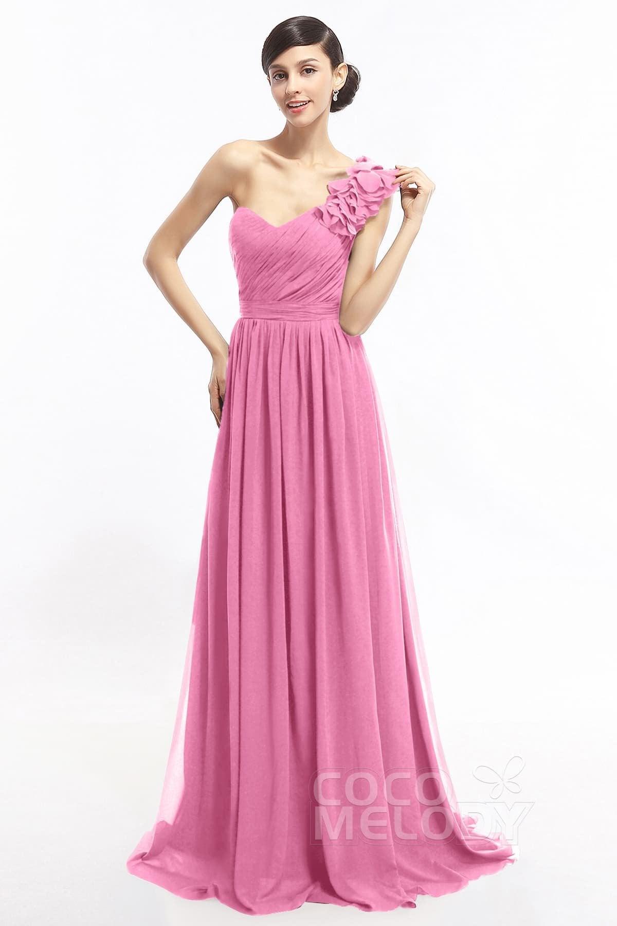 Sheath Sweep-Brush Train Chiffon Evening Dresses COLT14007 - COCOMELODY