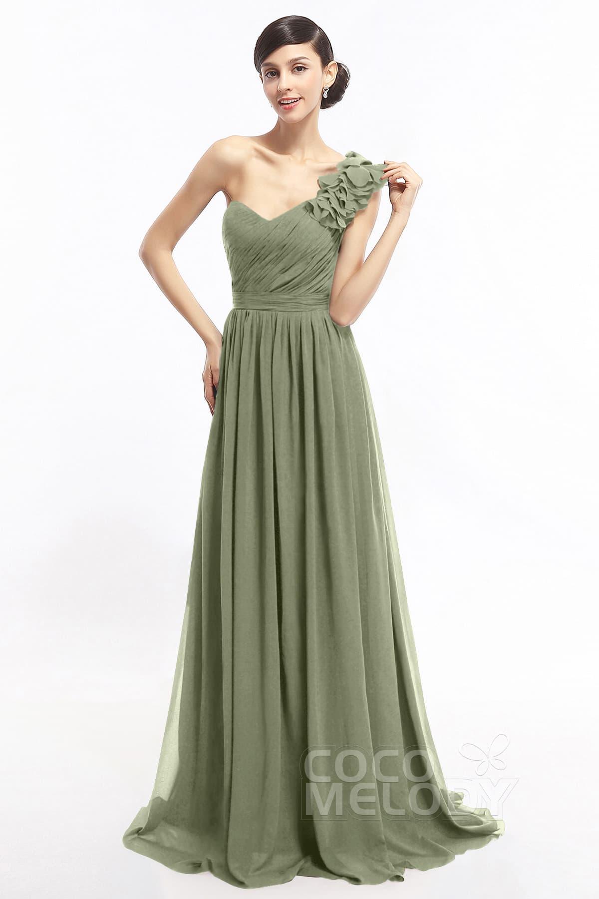 Sheath Sweep-Brush Train Chiffon Evening Dresses COLT14007 - COCOMELODY