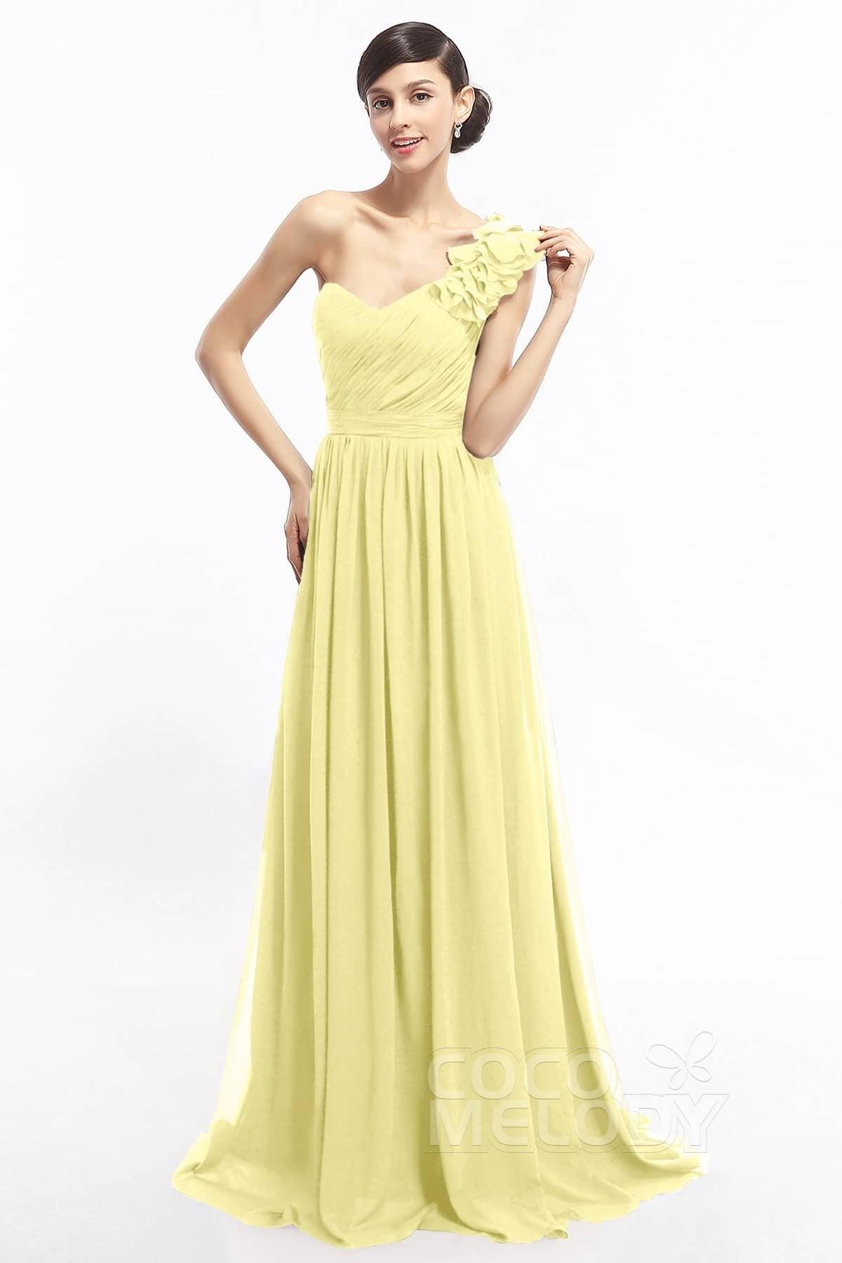 Sheath Sweep-Brush Train Chiffon Evening Dresses COLT14007 - COCOMELODY